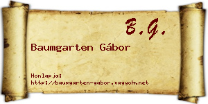 Baumgarten Gábor névjegykártya